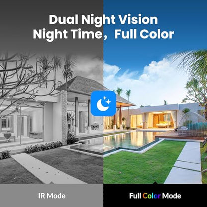 Solar Security Camera Outdoor Wireless, 2K Color Night Vision, Battery Powered PIR Motion Detection,2.4GHz WiFi Cameras for Home Surveillance, Light and Sound Alarm, 2-Way Audio - style: 1-Pack