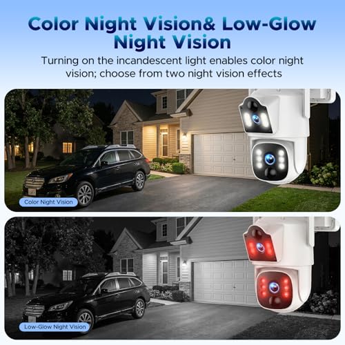 VOOPEAK 4G LTE Cellular Security Camera, Dual Lens 360° PTZ Auto Tracking, Solar Camera Outdoor Wireless with SIM Card,2K HD Color Night Vision, IP66 Waterproof, 2-Way Audio,No WiFi Needed