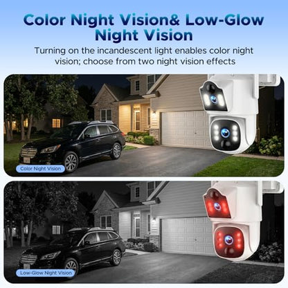 VOOPEAK 4G LTE Cellular Security Camera, Dual Lens 360° PTZ Auto Tracking, Solar Camera Outdoor Wireless with SIM Card,2K HD Color Night Vision, IP66 Waterproof, 2-Way Audio,No WiFi Needed