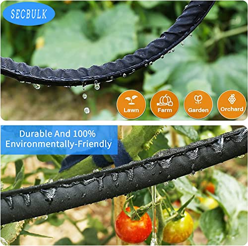 Secbulk 2025 Flat Soaker Hose 75 ft for Garden, 75' Linkable Drip Hose Diy Garden Irrigation System Saving 80% Water, Dual-layer Leak-free Design Water Hose with Holes - size: 75ft