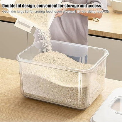 Airtight Dog Food Container – Stackable Pet Treat and Food Storage Bin with Lid, Heavy Duty Durable Bucket, Farmhouse Design | Ideal for Kitchen Pantry, Outdoor Feeding, and Pet Foods Preservation - color: Transparents