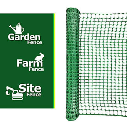 Ashman Plastic Mesh Fence, Construction Barrier Netting, Green, 4'x200' Feet, 1 Roll, Garden Fencing, Fences Wrap, Above Ground, for Snow, Poultry, Chicken, Deer, Patio, Garden Netting, Green 200 FT - color: Green, size: 200 FT