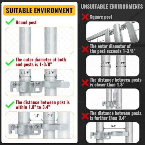 VIVIDA Chain Link Gate Latch 1-3/8" x 1-3/8", Chain Link Fence Gate Fork Latch, Galvanized Farm Fence Lock, 1 PCS - size: 1-3/8" x 1-3/8" (1 PCS)