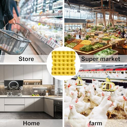 18 Flats 30 Cell Egg Crate?Holds 30 Eggs?, 30 grids Cardboard Egg Cartons, Sturdy and Stackable Egg Flats, Perfect Egg Crates for Fresh Eggs, Chicken Farm - size: 18 Pack yellow