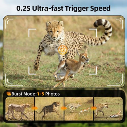 BoxLegend Solar Trail Camera WiFi 4K 60MP with 64GB Memory Card Game Cameras with Night Vision Motion Activated Waterproof Trigger Speed Trail Cam Wide Angle Wildlife Camera for Backyard and Outdoor