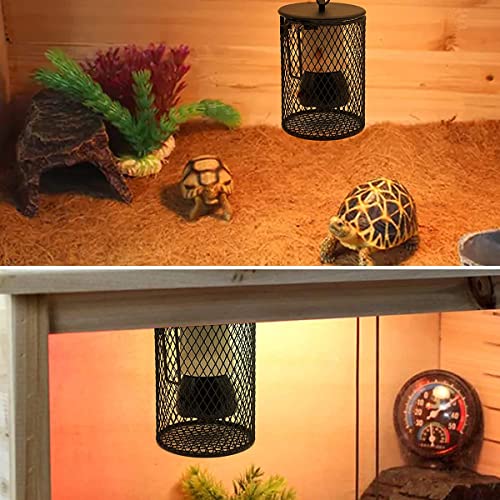 Guard Hanging Cage Heater, Reptile Heat Lamp Heater with Anti-Bite Iron Tube Pet Safety Heat Lamp Shade, for Parrots, Lizards, Turtles,100W - size: 100W