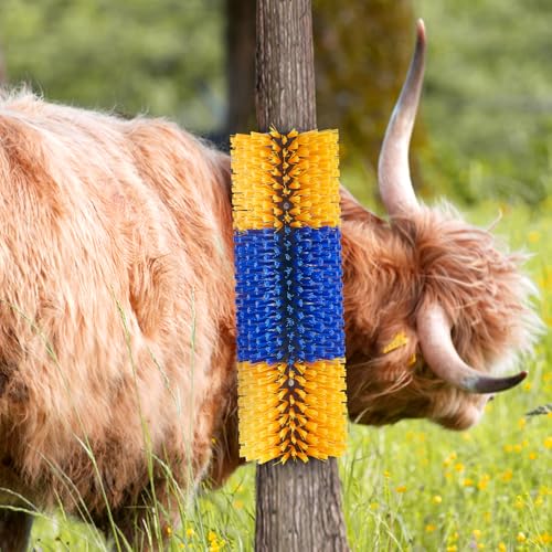 VEVOR Livestock Scratching Brush, 6 Pcs Horse Brush with 12 Screws, 17.1 x 7.5 in Cow Scratcher, for Back Itch Relief & Keep Cleaning, Grooming & Scratching Post for Horse, Pig, Cattle Supplies