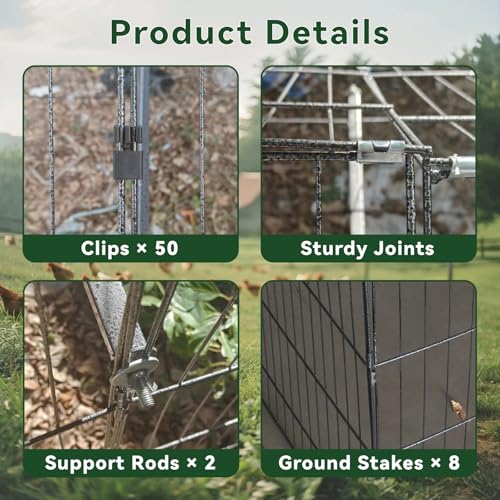 STILLCOVE Large Chicken Coop Run: 130" × 40" Outdoor Metal Duck Pen with Cover - Poultry Cage Enclosure for Rabbit Hen Quail - size: 130.0"L x 40.0"W x 40.0"H