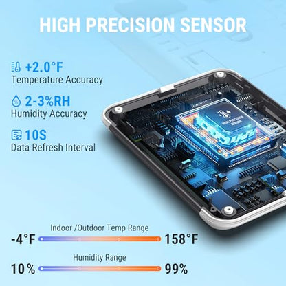 TempPro TP65 Indoor Outdoor Thermometer Digital Wireless Hygrometer Temperature Humidity Monitor with Jumbo Touchscreen and Backlight Humidity Gauge,LCD (Previously ThermoPro) - size: In-Outdoor