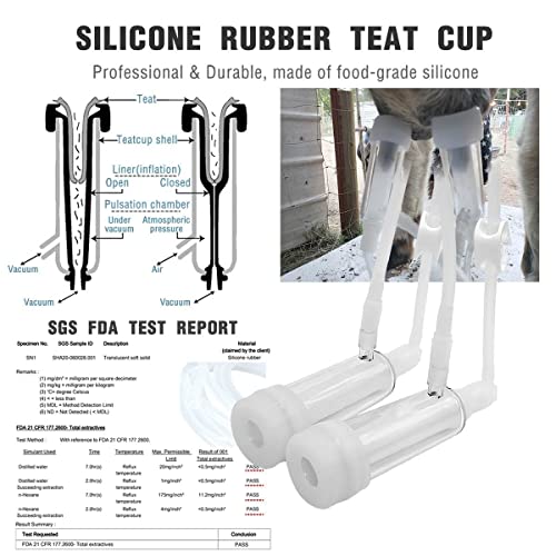 6L Goat Milking Machine, Plug-in Pulsation Pump Milker (Classic) | Hantop UnitedFarm, Speed Adjustable Pump, Auto Stop Check Valve, SUS304 Stainless Steel Bucket, Food-grade material - color: for Goat, size: 6L