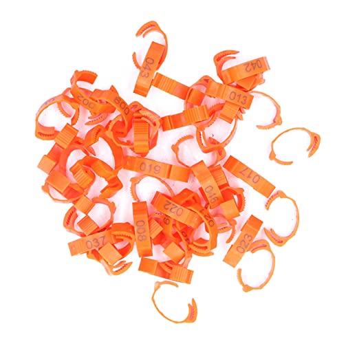 50PCS Pet Leg Rings Numbered Clip On Identification Bands, Reusable Bird Leg Rings for Chickens Ducks Pigeons Geese, Adjustable Plastic Leg Bands with Numbers 1-50 for Easy Anima