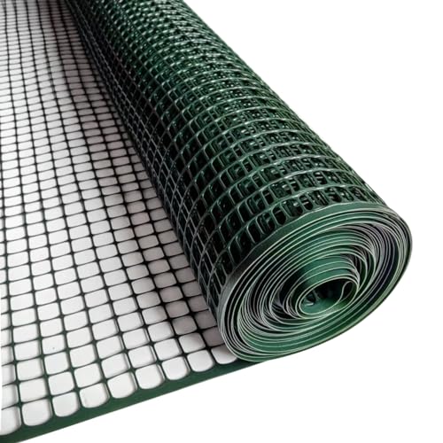 PotatoLife Plastic Hardware Mesh Netting, Temporary Fence, Tree Guards, Staircase Banister, Animal Barrier, Garden Netting, Poultry, with 50 Zip Ties (Green, 40'' x 50') - color: Green, size: 40'' x 50'