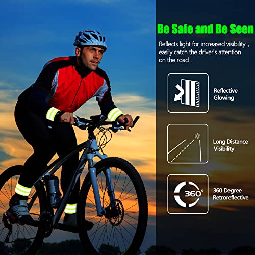 Saintrygo 6 Pcs Reflective Sash for Walking at Night Reflective Strap Arm Band High Visibility Belt Safety Ankle Strap for Visibility Vest Clothing Running Gear - color: Fluorescent Green