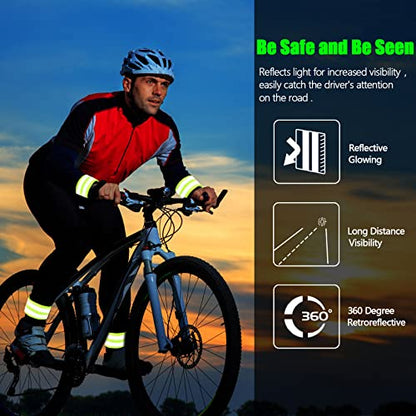 Saintrygo 6 Pcs Reflective Sash for Walking at Night Reflective Strap Arm Band High Visibility Belt Safety Ankle Strap for Visibility Vest Clothing Running Gear - color: Fluorescent Pink