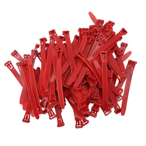 SUNGOOYUE Chicken Leg Bands, Plastic Poultry Identification Rings with Adjustable fadeless Numbered Engraving, for Duck Goose Chicken Management (Red) - color: Red