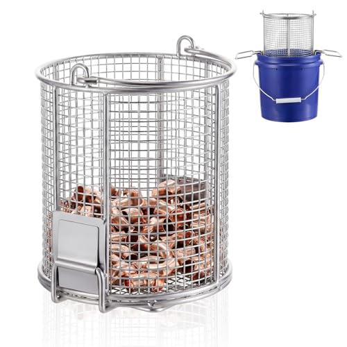 1 Pcs 1/4″ Mesh 2 Gallon Dip and Drain Stainless Steel Part Cleaning Strainer Basket for Buckets Swing Handle for Mechanics Auto Parts Washing Garage Shop & Home Workshop, Bucket Not Included - size: 2 Gallon,1/4″