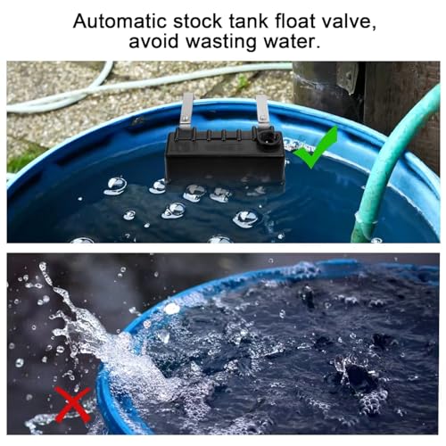 Fully Automatic Water Level Control Float Valve - Auto Fill Shut Off for Ponds, Aquariums, Livestock Troughs, Hydroponics & Reservoirs