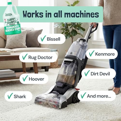 Sunny & Honey Carpet Cleaner Shampoo Solution for Machines, 1 Gal Mint | USA Made - Stain and Odor Eliminator - Cleans Carpets and Upholstery - For Upright and Spot Cleaners - Concentrated Formula - size: 128 Fl Oz (Pack of 1)