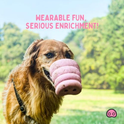 Oinker Treat Puzzle Dog Toy – Heavy Duty Natural Rubber Chew Toy for Aggressive Chewers – Dual-Hole Interactive Treat Dispenser – Durable Pink Pig Enrichment Toy – Designed in Seattle, WA