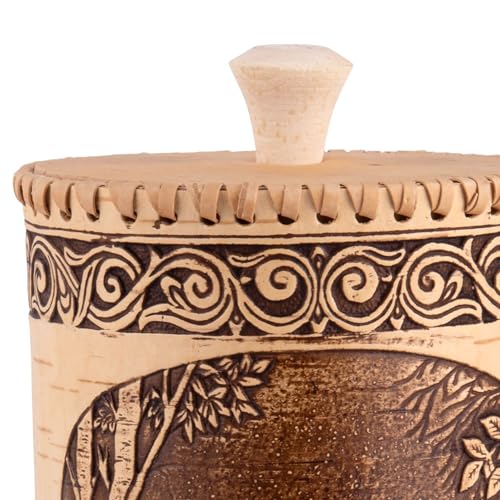 STP GOODS Birch Bark Container, Storage container, Kitchen Container Money to the House Birch Bark (Bear) - color: Bear