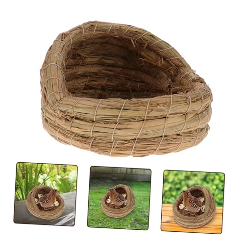 2pcs Chicken Nesting Boxes Straw Woven Bed Coop Pad for Hens Natural Pet House Laying Nest for Chicks