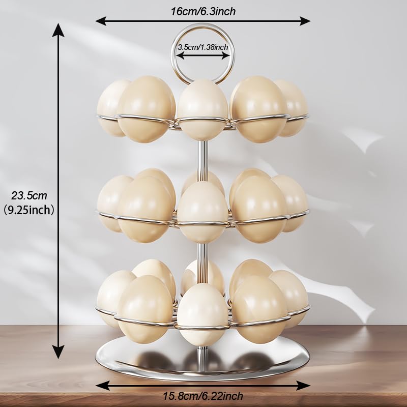 Egg Rack Dispenser, SUS304 Storage Display Stand Stainless Steel Steamer Rolling Egg Organizers and Storage Keeper