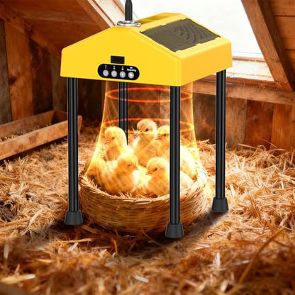 Chick Brooder Heater for Brooder Box,Automatic Brooding Chicken Brooder Warmer,3 Heat Settings,Detachable Hangable Poultry Heater with 3 Heat Settings,Built-in Light for Baby Chicks, Ducklings,Quails