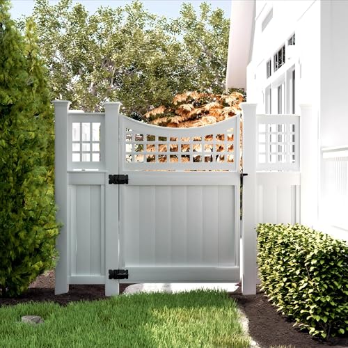 WINSOON Stainless Steel Self Closing Gate Hinge and Latch Hardware Kit, Heavy Duty Adjustable Tension Gate Hinges 2-Pack & 1-Automatic Latch, Gate Hardware Kit for Wood/Vinyl Fence Gate - style: 2 Pack Hinges & 1 Latch