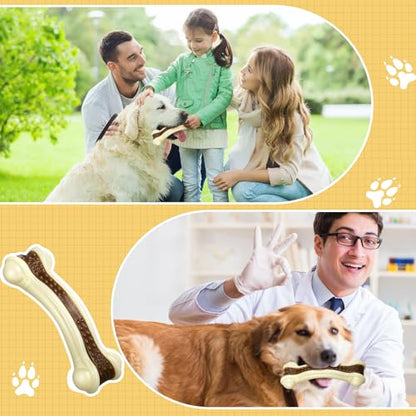 Sosation 6 Pcs Dog Toys for Aggressive Chewers Christmas Nylon Beef Flavor Bones Tough Puppy Teething Toys Puppy Chew Bones for Large Medium Small Breed Dogs Puppies(Large Medium) - size: Medium/Large