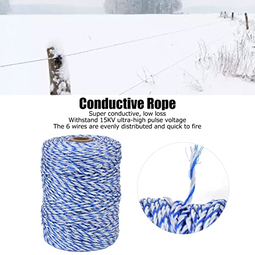 200 Meters Electric Fence Polywire, 0.12in Diameter Portable Electric Fence Rope Line for Farm Livestock Breeding