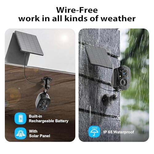 Security Cameras Wireless Outdoor 2K Solar Powered WiFi Cameras for Home Security,AI Motion Detection,Siren Alarm,Spotlight Color Night Vision,2-Way Audio,SD/Cloud Storage (2 Solar Cams)