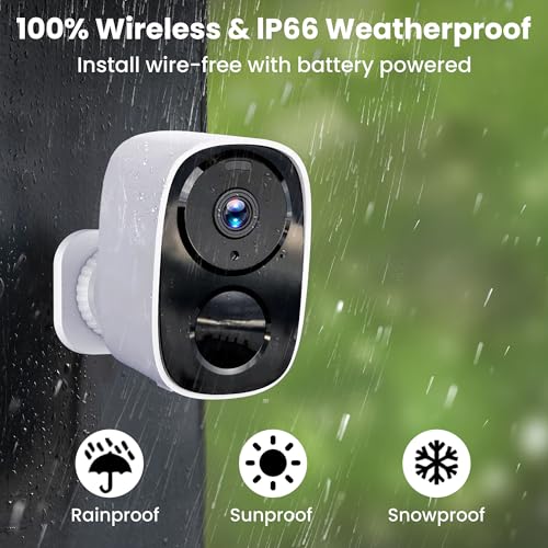 2026 Upgraded 2K Security Cameras Wireless Outdoor, Free Cloud Storage, 1-6 Months Battery Life, Waterproof, 2-Way Talk, AI Motion Detection Spotlight Siren Alarm Cameras for Home Security - color: White - 2.4G&5G Camera