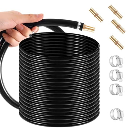 656FT Pond Hose, 3/8” Inner Diameter Heavy Duty Black Tubing, 90Lbs Weighted & Self-Sinking Hose for Large Pond Aeration, Lake, Aquaculture and Water Transfer
