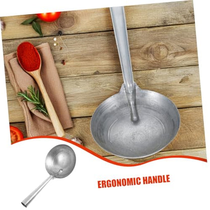 YARNOW Iron Ladle Spoon for Feeding Livestock Heavy Duty Portable Water Scoop with Convenient Handle for Farmers and Homesteaders Thick Polished Iron Design
