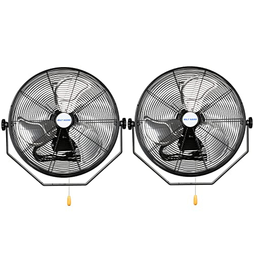 BILT HARD 20 inch Industrial Wall Fan, 4600 CFM, 3-Speeds High Velocity Wall Mount Fan with Sealed Motor, 2 Pack - size: 20 inch
