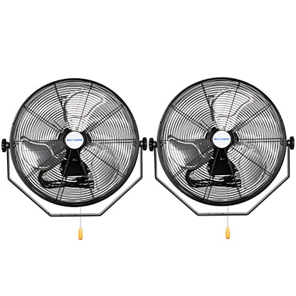 BILT HARD 18 inch Industrial Wall Fan, 4300 CFM, 3-Speeds High Velocity Wall Mount Fan with Sealed Motor, Heavy Duty Metal Barn Fans, 2 Pack - size: 18 inch