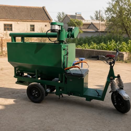 Electric Feed Distributor Cart, Self- Livestock Feeder, Heavy Duty Feed Mixing, for Pig Farming, with Spiral Feeder - style: With spiral feeder