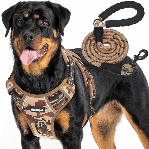 Beebiepet Heavy Duty Tactical Dog Harness for Small Dogs, No Pull Adjustable Pet Harness Reflective Service Training Easy Control Pet Vest Military K9 Working Dog Harnesses-X- Large, Desert Camo - color: Desert Camo, size: X-Large