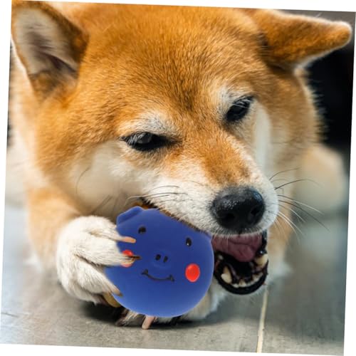 2pcs Pig-Shaped Dog Chew for Dogs and Puppies Squeaky Teething Balls for Dental Health and Interactive Play Indestructible Puppy