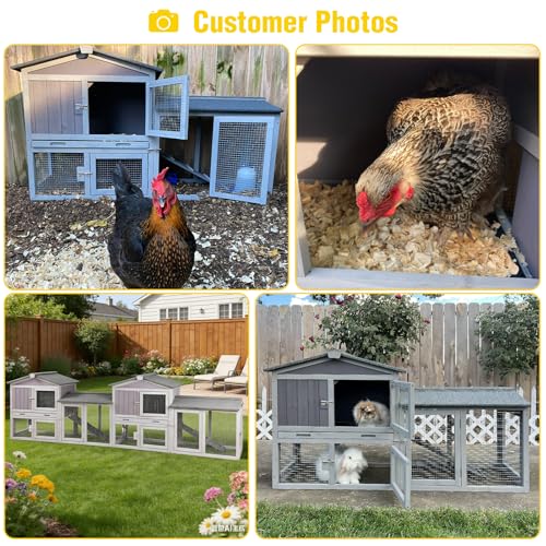 Aivituvin Chicken Coop for 2 Chickens, Wooden Duck House Outdoor Hen House Poultry Quail Cage-Expandable Design - size: 55.0"L x 21.3"W x 33.4"H