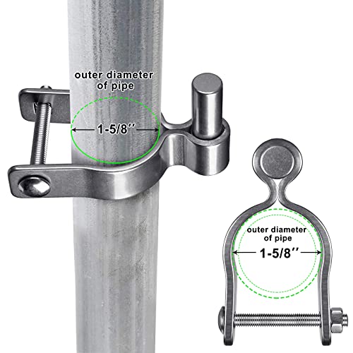 Insaga 304 Stainless Steel Chain Link Fence Gate Hinge, Heavy Duty Gate Hinges, 1-5/8'' Male Post Gate Hinges fit 1-5/8'' Outer Diameter Post/Pipe, 2pcs - color: Male-1-5/8''-2pcs