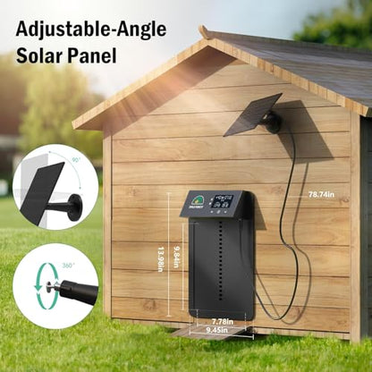 Automatic Chicken Coop Door with Timer & Light Sensor, Solar Chicken Coop Door with Multiple Modes, Automatic Chicken Door with LCD Display