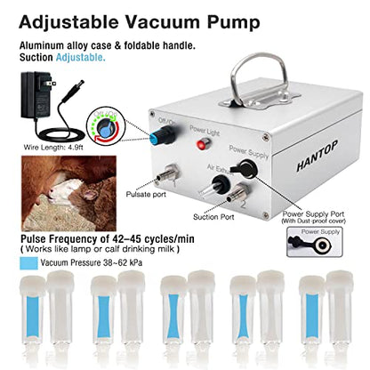 6L Goat Milking Machine, Plug-in Pulsation Pump Milker (Classic) | Hantop UnitedFarm, Speed Adjustable Pump, Auto Stop Check Valve, SUS304 Stainless Steel Bucket, Food-grade material - color: for Goat, size: 6L