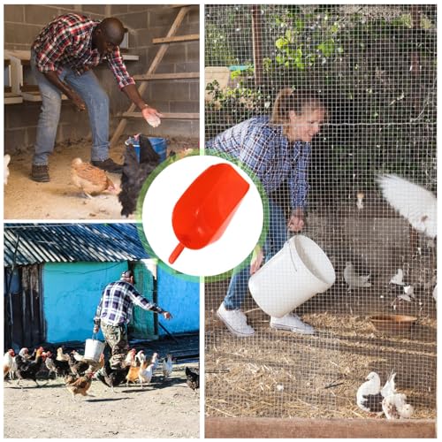 Yardwe Large Grain Scoop Farm Animal Feed Scoop Reusable Plastic Poultry Feeding Tool