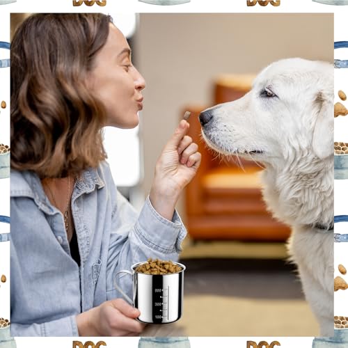 Dog Food Scoop 2 Cup,304 Stainless Steel Measuring Cups with Handle Pet Food Scoop Cup Measuring Scoop for Dogs, Cats, Birds & Rabbits – Ideal for Dry Food & Treats (2 Cup) - size: 2 cup