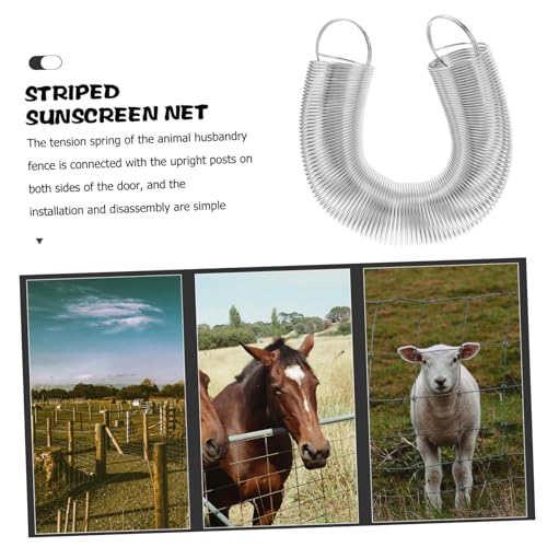HEMOTON Door Handle Spring Tension Springs for Fence Tension Livestock Fence Spring Fence Tension Springs Electric Fence Spring Gates Replacement Tension Springs Silver Stainless Steel
