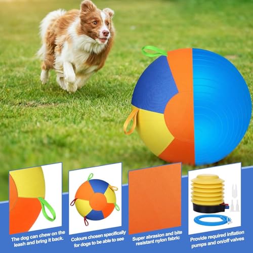 Heavy Duty Herding Ball for Dogs Horses Sheep, Inflatable Interactive Play Toy, Durable Training Exercise Ball for Pets Outdoor Activity (S:25CM) - size: S:25CM
