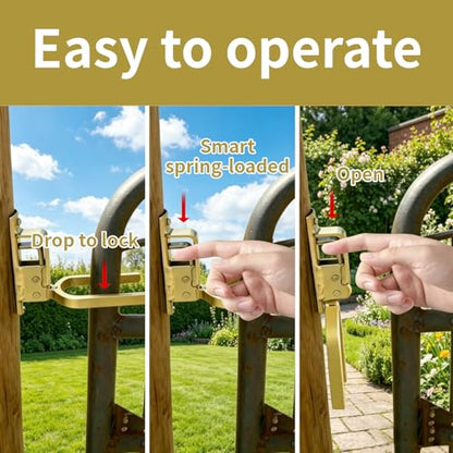 Heavy Duty Automatic Gate Latch, Instant Locking One-Hand Operation Fence Lock, Rust-Resistant Post Mount Gate Latch for Wood/Metal/Pipe Fences (1 Pack) - size: 1 Pack