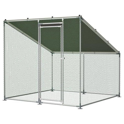Metal Chicken Coop 84*78*72inch with Waterproof and Anti-UV Roof and Run,Walk-in Hens pen with Security Lock,Out-Door Poultry Enclosure for Small Animal Like Chickens Fence,Ducks,Rabbits Cage for Yard - size: 84.0"L x 78.7"W x 72.7"H