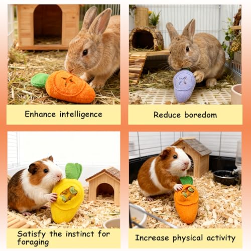 Rabbit Foraging Enrichment Toy Slow Feeder Food Hide Puzzle Toys Boredom Relief Olfactory Training for Small Animal Ferret Squirrel Guinea Pig (6pc) - size: 6pc